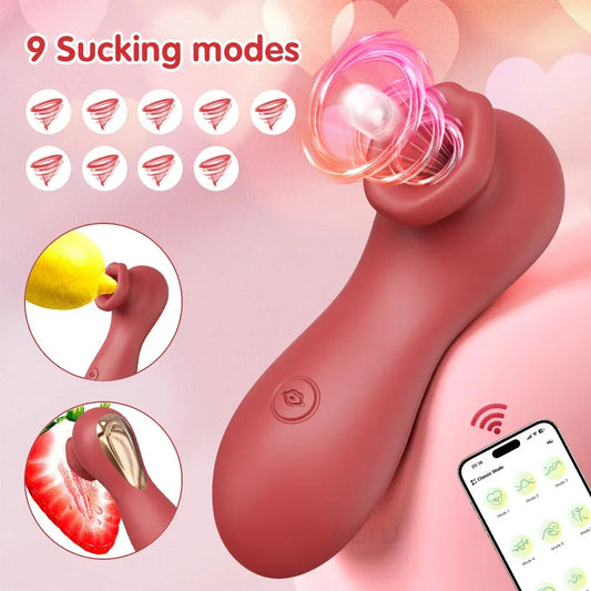 App Controlled Clit Sucker Vibrator for Women Nipple Stimulator Masturbator for Couples - Purple
