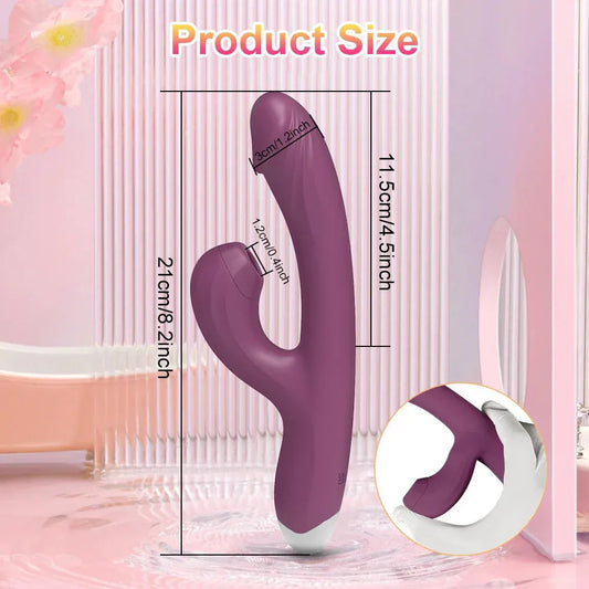 Vibrating Clit Sucker for Women G Spot Stimulator Heat - Purple