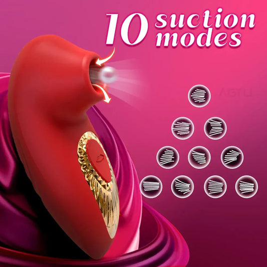 10 Modes Clit Sucker Vibrator Female Masturbator Nipple Stimulator - Gm41 Red