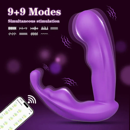 App Controlled Rabbit Vibrator for Women G Spot Stimulation - Purple