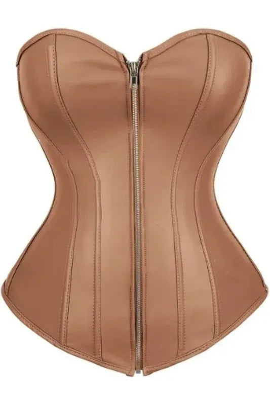 Sultry Faux Leather Vintage-Inspired Corset