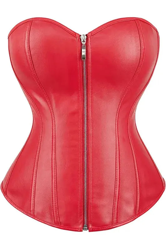 Sultry Faux Leather Vintage-Inspired Corset