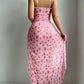 Petals Floral Long Dress Pure Desire High Split Night Dress