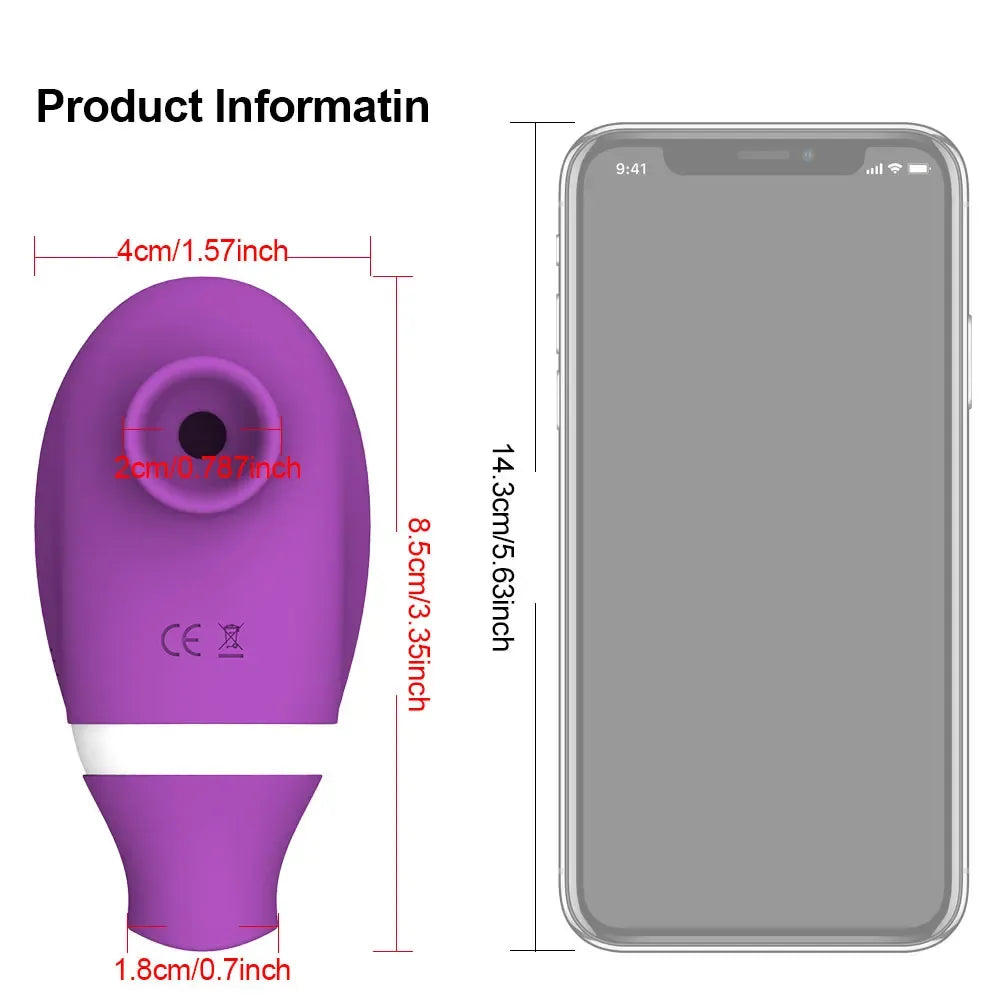 2 In 1 Clit Stimulator Sucking Licking Vibrator for Women - Purple