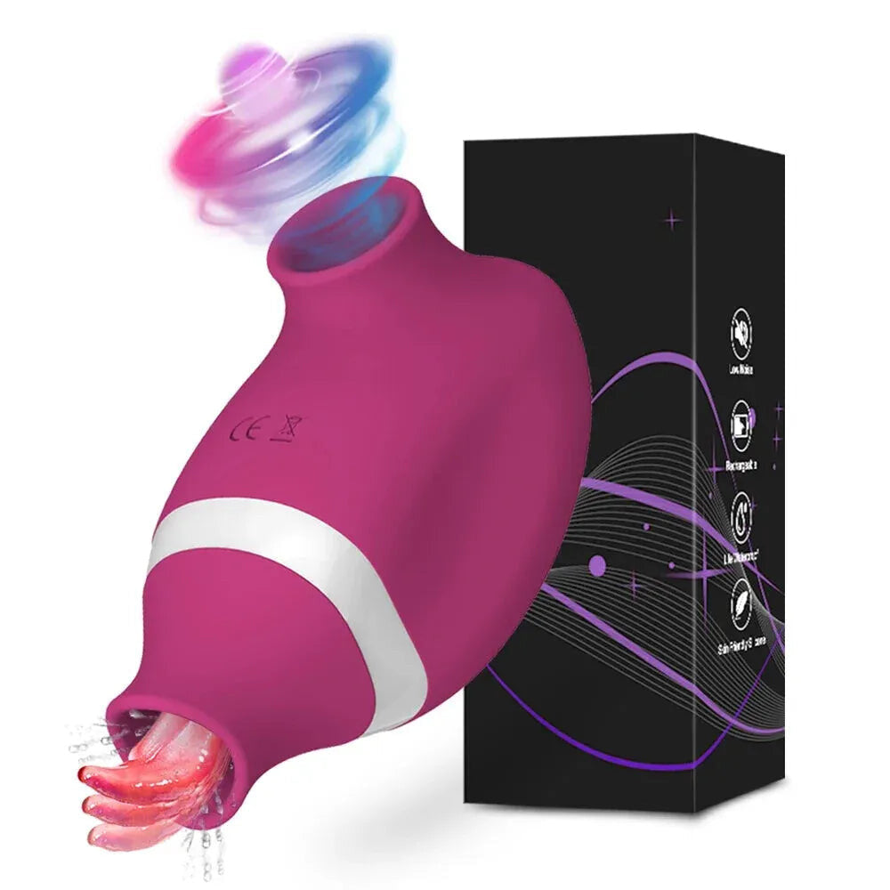 2 In 1 Clit Stimulator Sucking Licking Vibrator for Women - Purple