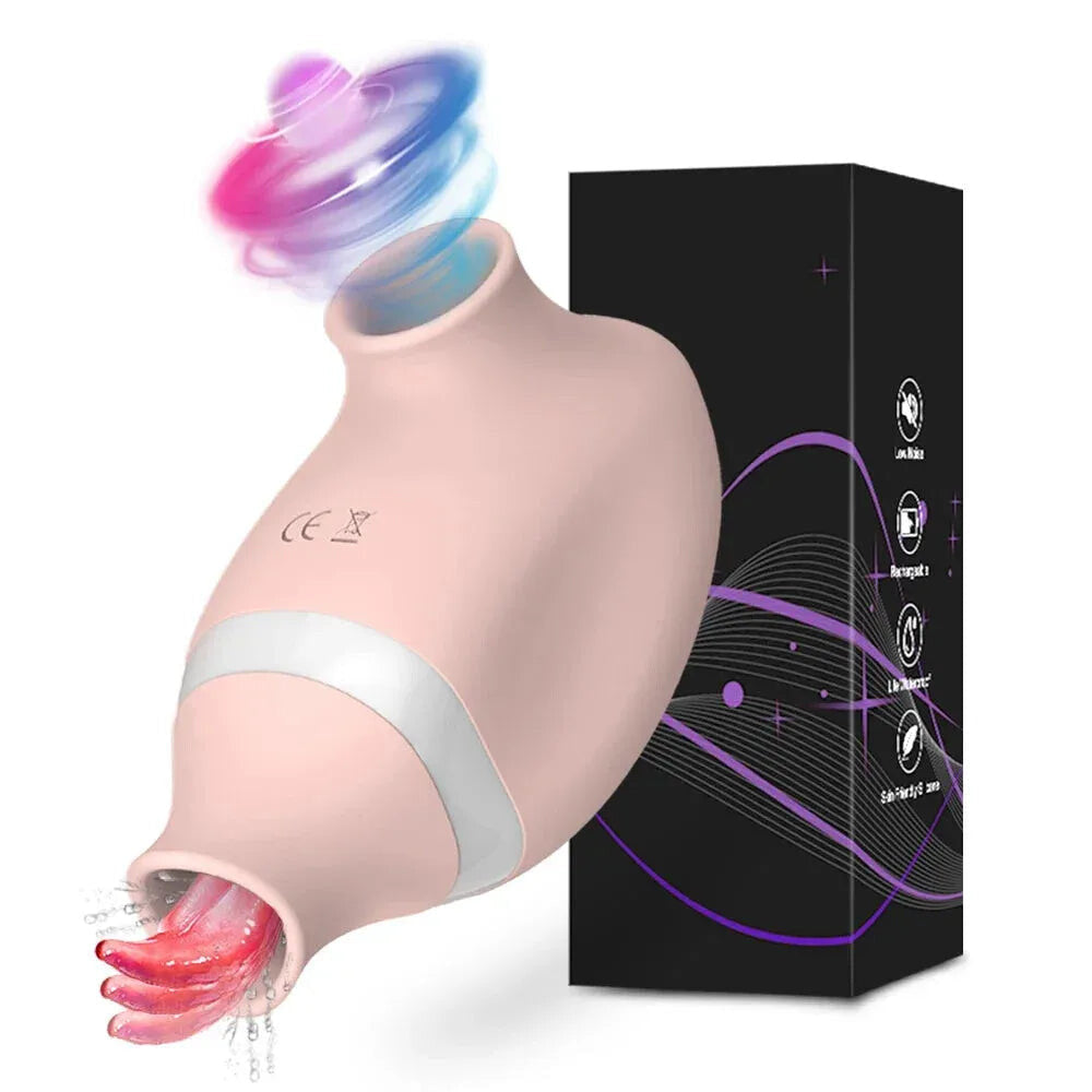 2 In 1 Clit Stimulator Sucking Licking Vibrator for Women - Purple