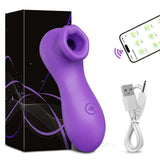 Female Clit Sucker Vibrator Vacuum Nipple Stimulator for Couples - Purple