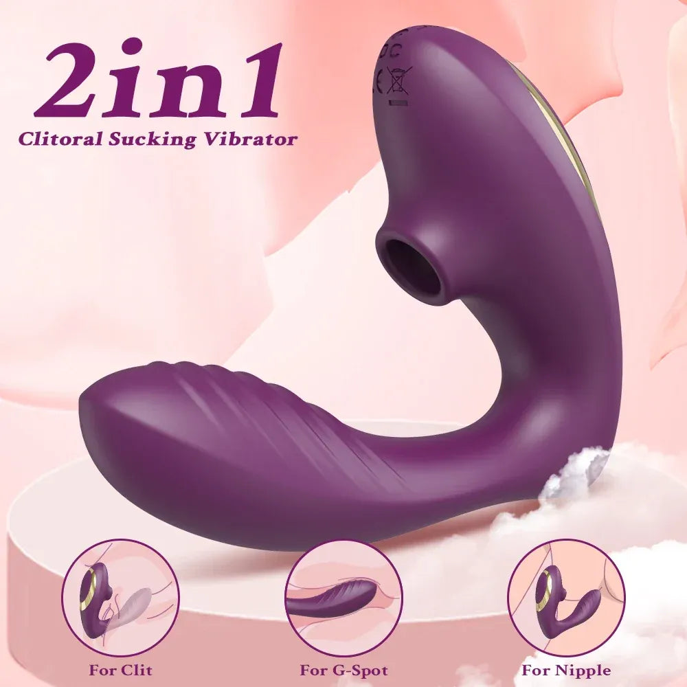 Vibrating Clit Sucker for Women G Spot Stimulator Female Masturbator - Purple