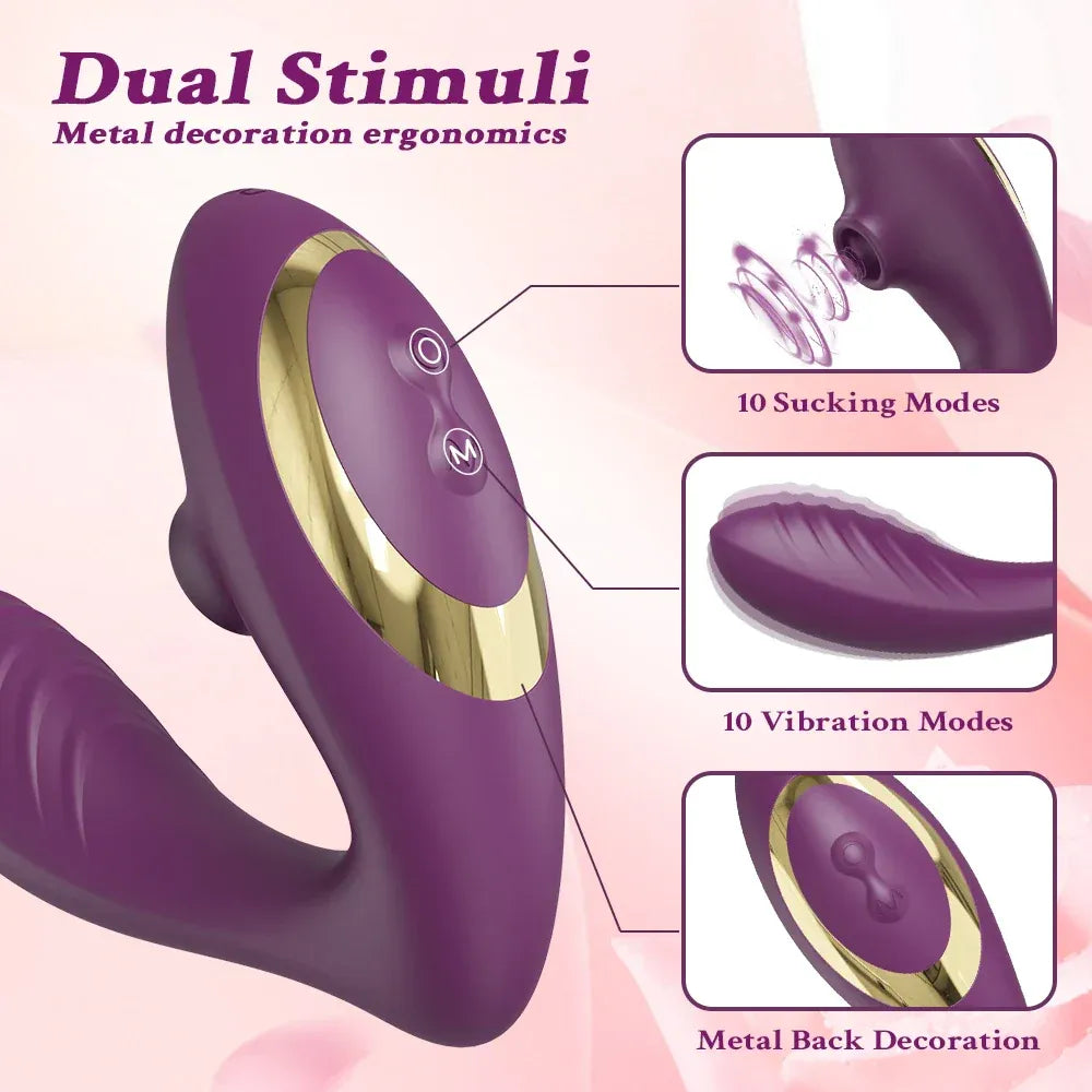 Vibrating Clit Sucker for Women G Spot Stimulator Female Masturbator - Red