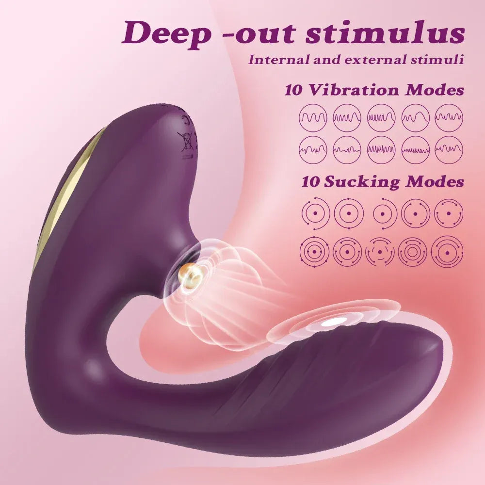 Vibrating Clit Sucker for Women G Spot Stimulator Female Masturbator - Red
