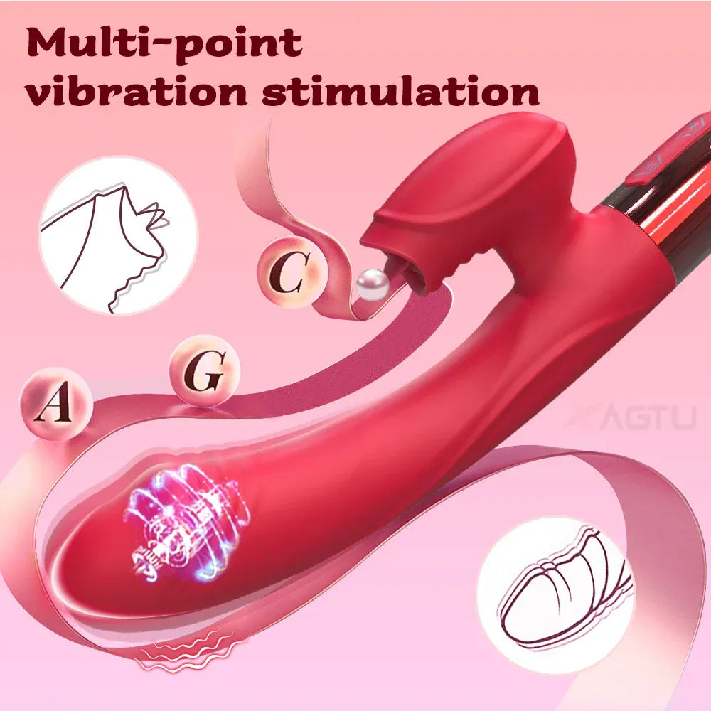 G Spot Vibrator Heating Clitoral Stimulation - Red