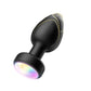 Black Luminous LED Vibrating Anal Plug with Wireless Remote - 10 Speeds, 7 Light Modes, Waterproof Silicone