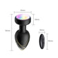 Black Luminous LED Vibrating Anal Plug with Wireless Remote - 10 Speeds, 7 Light Modes, Waterproof Silicone