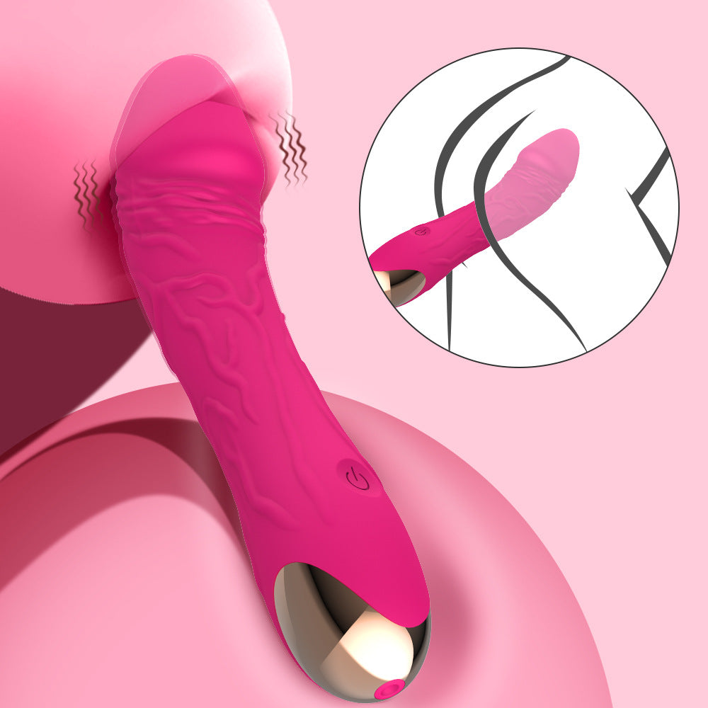 Black Intense Pleasure G-Spot Vibrator - 20 Speed Rechargeable Silicone Wand with Magnetic Charging
