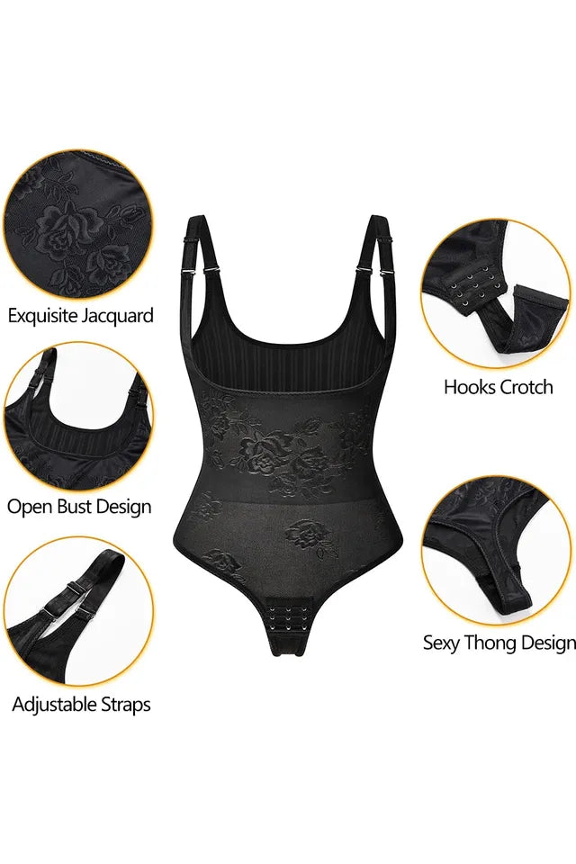 Bodysuit Seamless Tummy Control Shapewear Waist Trainer Thong