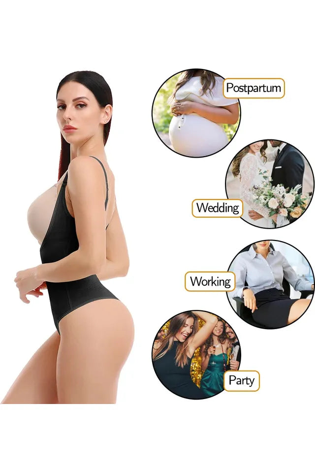 Bodysuit Seamless Tummy Control Shapewear Waist Trainer Thong