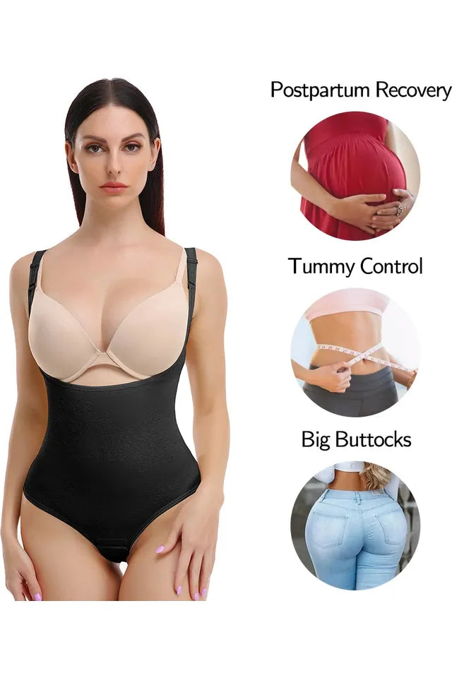 Bodysuit Seamless Tummy Control Shapewear Waist Trainer Thong