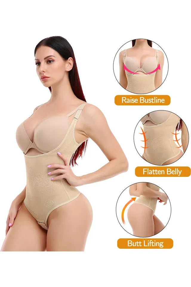 Bodysuit Seamless Tummy Control Shapewear Waist Trainer Thong