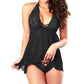 Seductive Lace Plunge Babydoll Lingerie Set