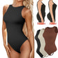 Sleeveless Scoop Neck Women's Thong Bodysuit with Tummy Control