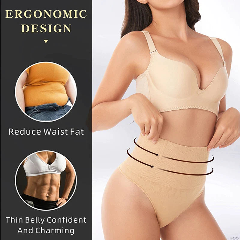 Sculpted Waist Trainer Thong Shapewear for Women - Seamless Body Shaper for Slimming & Shaping