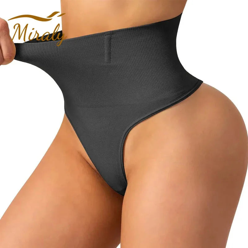 Seamless Thong Shapewear: High-Waist Tummy Control Slimming Panties