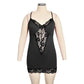 Seductive Plus Size Lace Camisole Pajamas Set with Mini Skirt