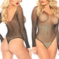 Seductive Lace Fishnet Rhinestone Bodysuit - Seductively Sexy Women's Intimate Wear