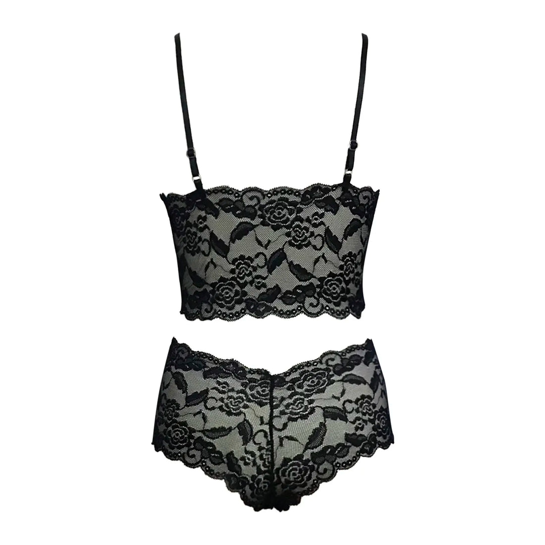 Women's Exotic Lace Lingerie Set with Push-Up Bra and High Waist Panty