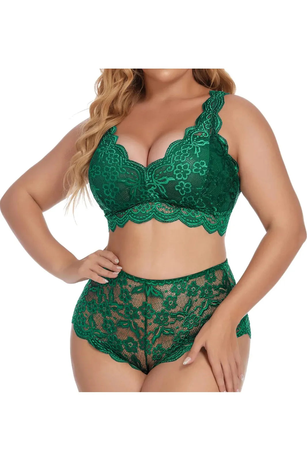 Plus Size Sexy Lingerie V Neck High Waist