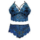 Lace Embroidered Plus Size Lingerie Set with Briefs
