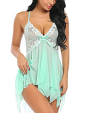 Luxe Lace Babydoll Nightwear Set with Matching Panties