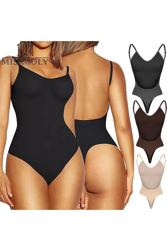 Backless Shapewear Thong Bodysuit